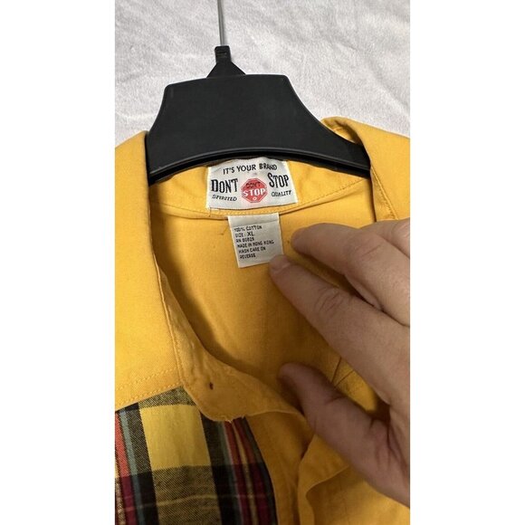It’s Your Brand Yellow Cotton Vtg‎ Button Up Long Sleeve Western Shirt XL - Picture 7 of 12